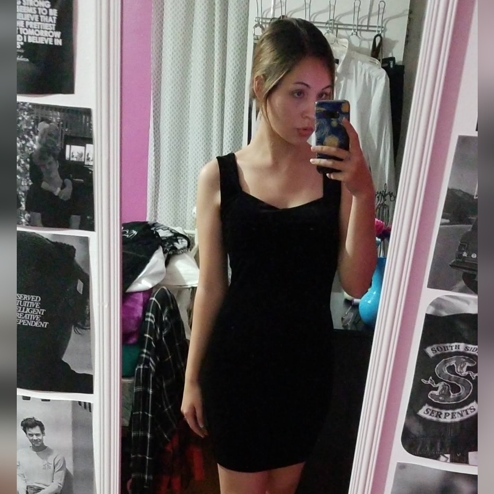 Forever 21 Velvet Black Bodycon Mini Dress - Picture 7 of 7